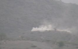 مدفعية اللواء ٣٠مدرع  تدك مواقع  الحوثيين غرب الضالع