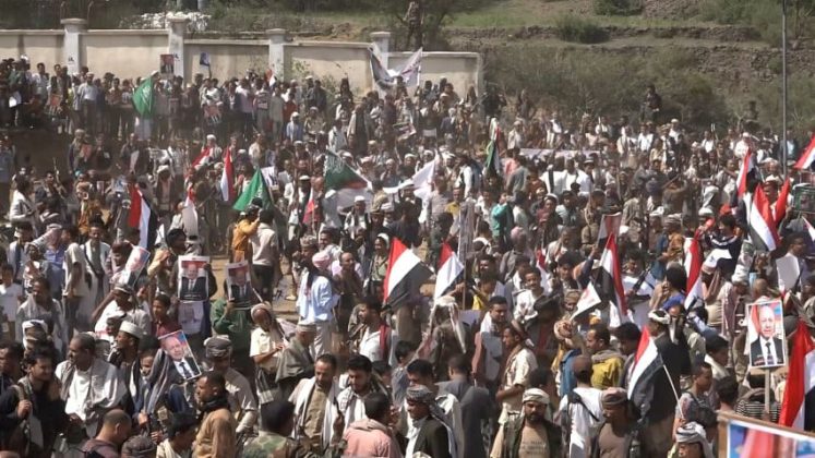 تعز: حشد جماهيري في الحجرية يؤكد دعم القيادة السياسية ومساندة معركة استعادة الدولة