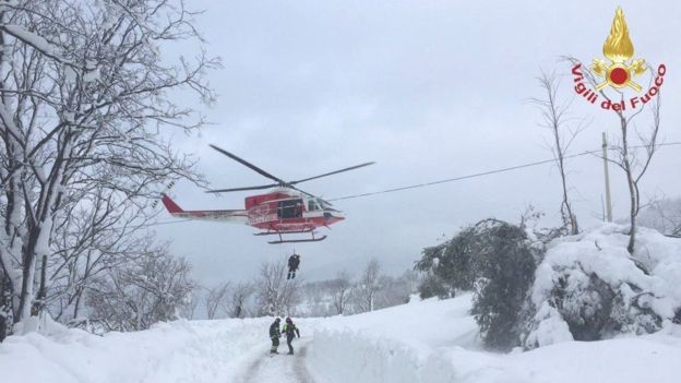 انهيار جليدي في ايطاليا ونجاه 6اشخاص وعدد من الضحايا والمفقودين