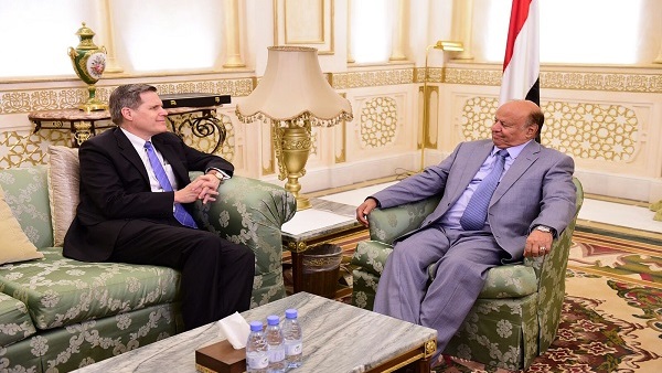 الرئيس هادي يستقبل السفير الأمريكي  لدى اليمن