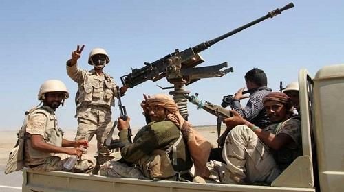 مدفعية الجيش الوطني تقصف تعزيزات وتحركات لمليشيا الحوثي بحجة
