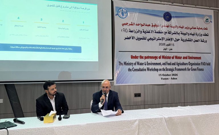 وزير المياه والبيئة: التمويل الأخضر رافعة للتعافي الاقتصادي وتعزيز الاستثمارات المناخية في اليمن
